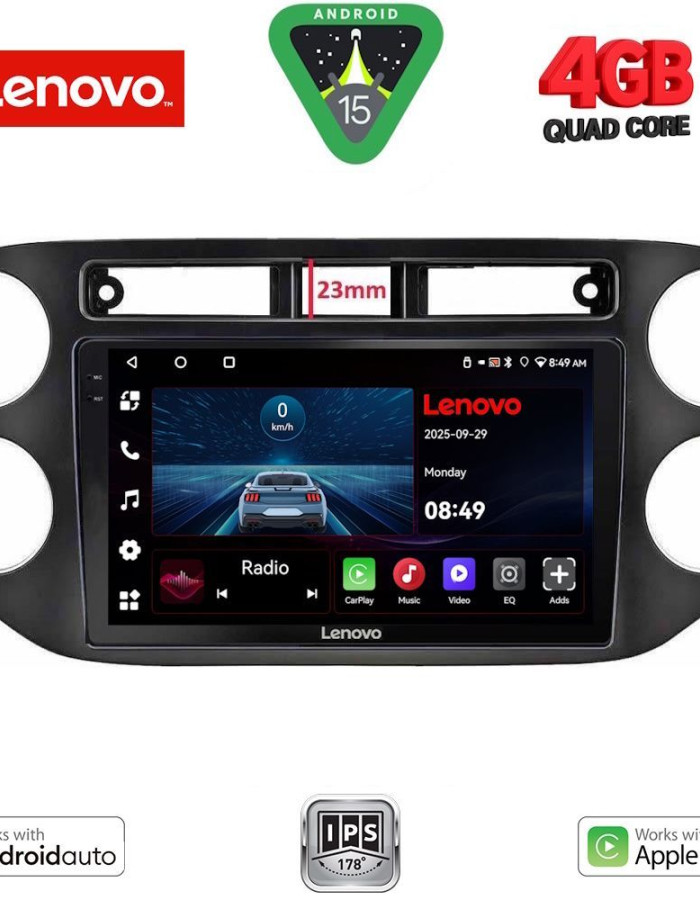 LENOVO LVE 8760BL_CPAA (9inc) MULTIMEDIA TABLET for VW TIGUAN mod. 2011-2016 (BLACK)