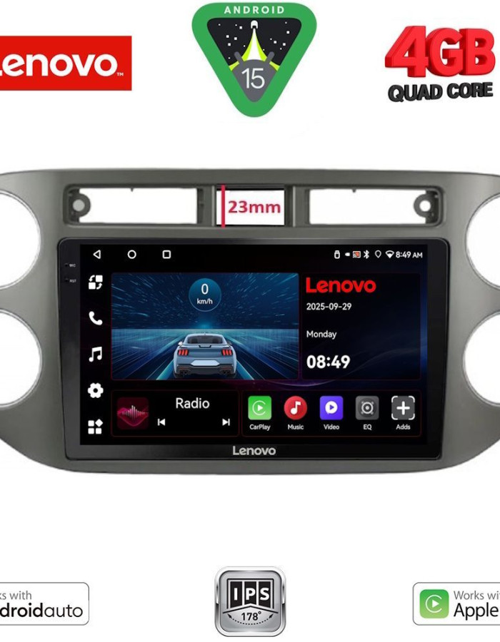 LENOVO LVE 8760GR_CPAA (9inc) MULTIMEDIA TABLET for VW TIGUAN mod. 2011-2016 (GREY)
