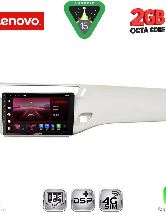 LENOVO LVF 5092WH_CPA (9inc) MULTIMEDIA TABLET for CITROEN C3 - DS3 mod. 2009-2016 (WHITE)