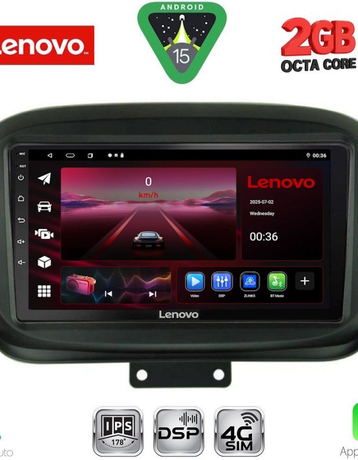 LENOVO LVF 5134_CPA (9inc) MULTIMEDIA TABLET for FIAT 500Χ mod. 2014-2024