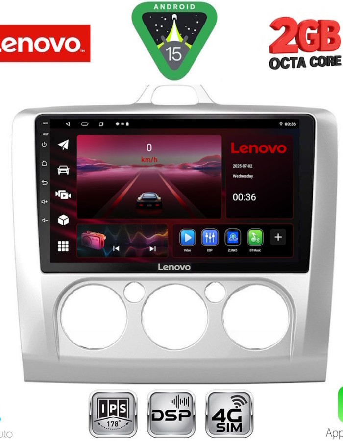 LENOVO LVF 5156SL_CPA A/C (9inc) MULTIMEDIA TABLET for FORD FOCUS mod. 2005-2012 (SILVER)
