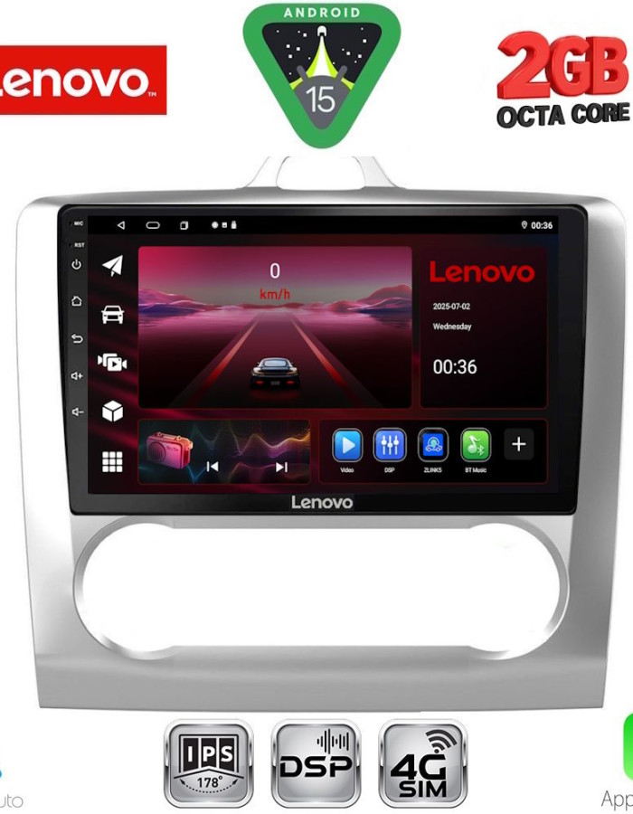 LENOVO LVF 5156SL_CPA CLIMA (9inc) MULTIMEDIA TABLET for FORD FOCUS mod. 2005-2012 (SILVER)
