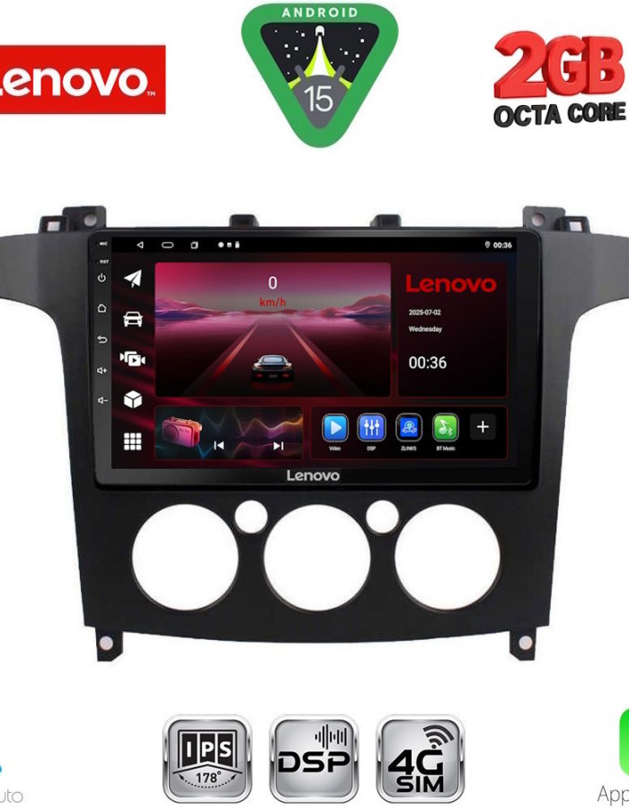 LENOVO LVF 5175_CPA A/C (9inc) MULTIMEDIA TABLET for FORD SMAX mod. 2006-2014