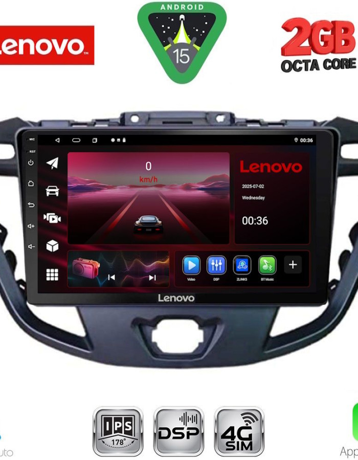 LENOVO LVF 5177_CPA (9inc) MULTIMEDIA TABLET for FORD TRANSIT CUSTOM | TOURNEO CUSTOM mod. 2013-2019