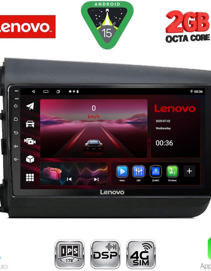 LENOVO LVF 51904D_CPA (9inc) MULTIMEDIA TABLET for HONDA CIVIC  4Doors mod. 2012-2016