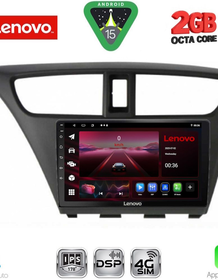 LENOVO LVF 5190_CPA (9inc) MULTIMEDIA TABLET for HONDA CIVIC  mod. 2012-2016