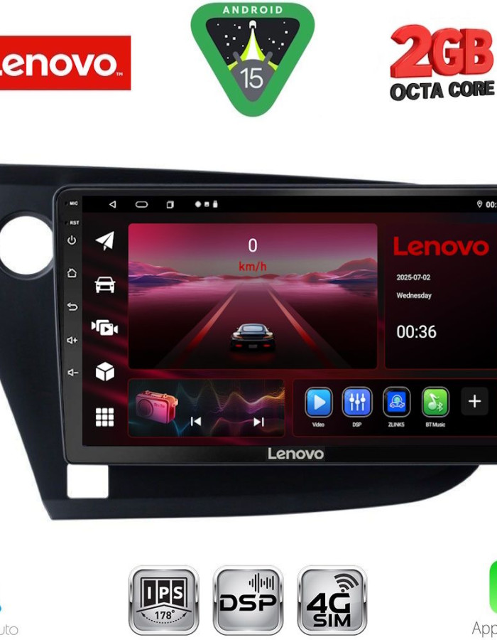 LENOVO LVF 5205_CPA (9inc) MULTIMEDIA TABLET for HONDA INSIGHT mod. 2009-2014