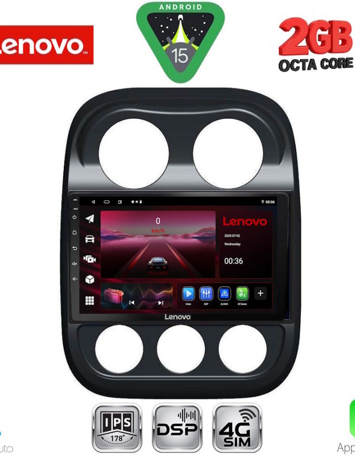 LENOVO LVF 5277_CPA (10inc) MULTIMEDIA TABLET for JEEP COMPASS - PATRIOT mod. 2007-2016