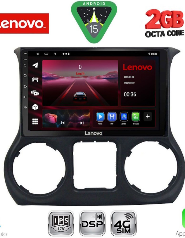 LENOVO LVF 5296_CPA (10inc) MULTIMEDIA TABLET for JEEP WRANGLER  mod. 2014-2017