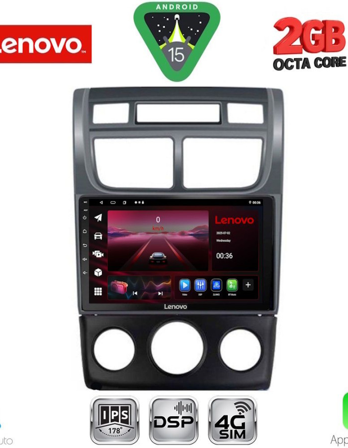 LENOVO LVF 5324BL_CPA (A/C) (9inc) MULTIMEDIA TABLET for KIA SPORTAGE mod. 2004-2010