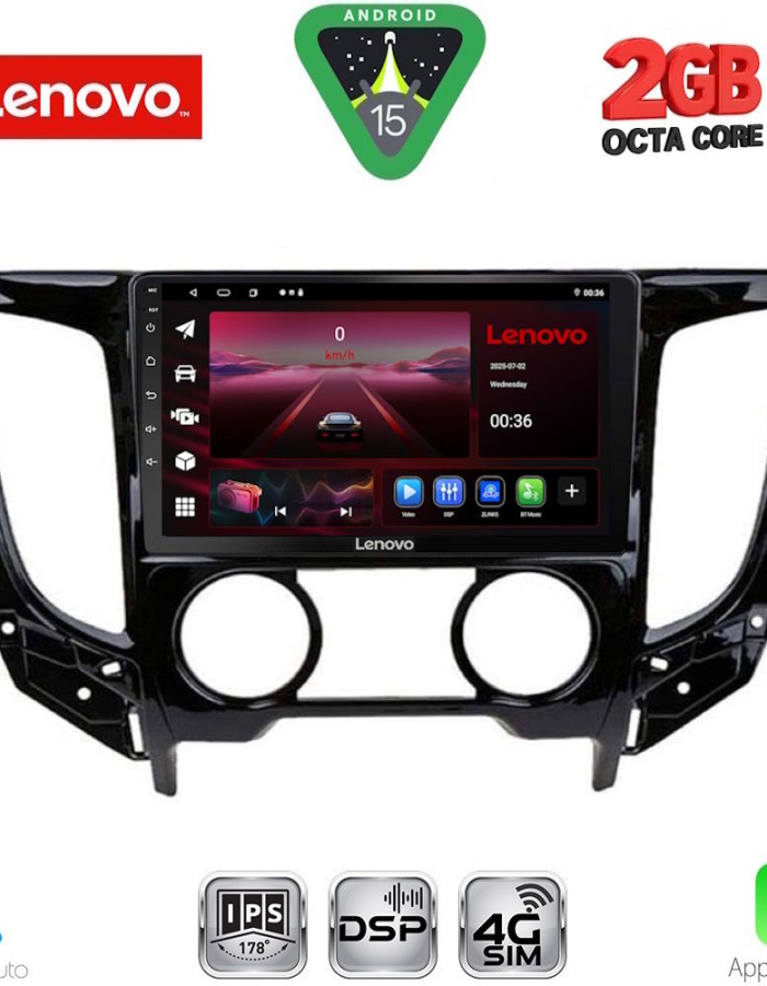 LENOVO LVF 5437_CPA A/C (9inc) MULTIMEDIA TABLET for MITSUBISHI L200 mod. 2015-2019 with A/C