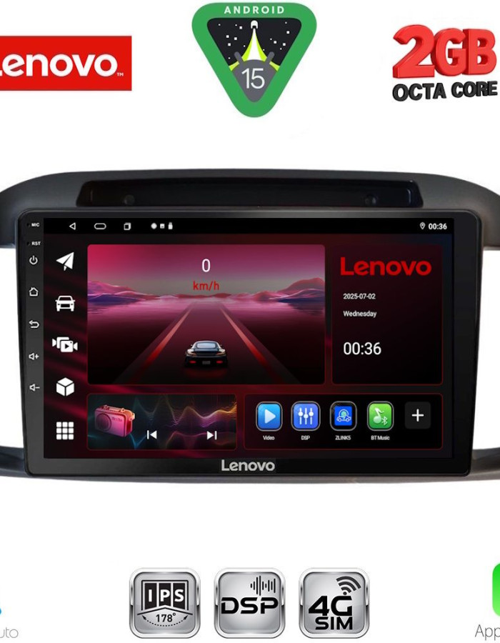 LENOVO LVF 5457BL_CPA (9inc) MULTIMEDIA TABLET for NISSAN MICRA K12 mod. 2002-2010 (BLACK)