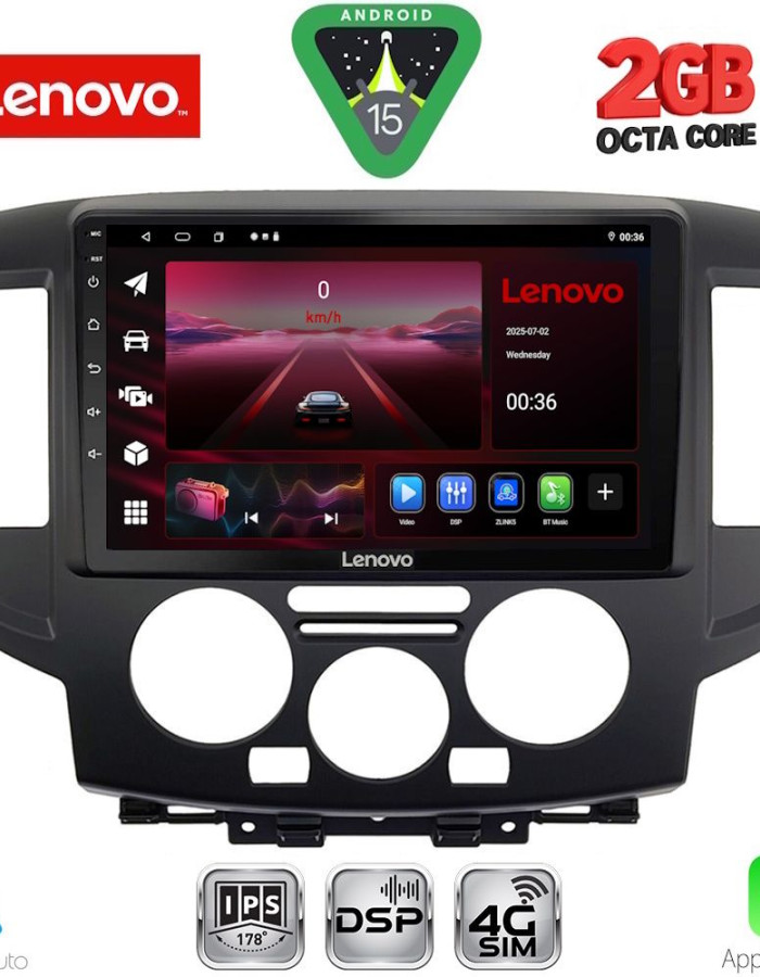LENOVO LVF 5458BL_CPA (9inc) MULTIMEDIA TABLET for NISSAN NV 200 mod. 2009-2020 (BLACK)