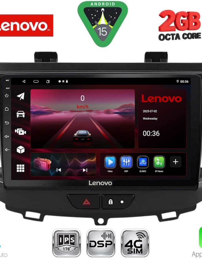 LENOVO LVF 5490_CPA (9inc) MULTIMEDIA TABLET for OPEL CROSSLAND – GRANDLAND mod. 2017-2025