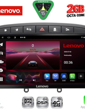 LENOVO LVF 5513BL_CPA (9inc) MULTIMEDIA TABLET for PEUGEOT 308 mod.2007-2012 - RCZ mod. 2009-2015 (BLACK)