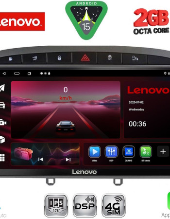 LENOVO LVF 5513GR_CPA (9inc) MULTIMEDIA TABLET for PEUGEOT 308 mod. 2007-2012 - RCZ mod. 2009-2015 (GREY)