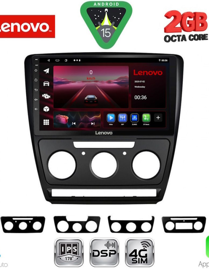 LENOVO LVF 5595BL_CPA (10inc) MULTIMEDIA TABLET for SKODA OCTAVIA 5 mod. 2005-2012 (BLACK)