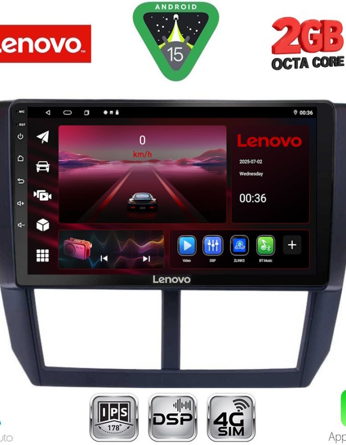 LENOVO LVF 5662_CPA (9inc) MULTIMEDIA TABLET for SUBARU FORESTER - IMPREZA - XV mod. 2008-2013