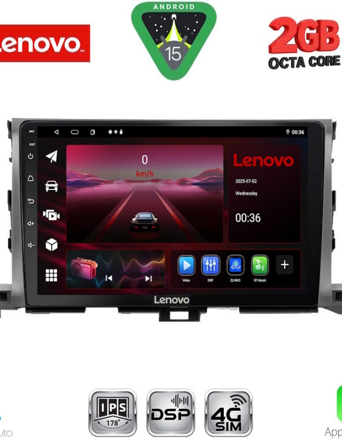 LENOVO LVF 5700_CPA (10inc) MULTIMEDIA TABLET for TOYOTA HIGHLANDER mod. 2014-2019