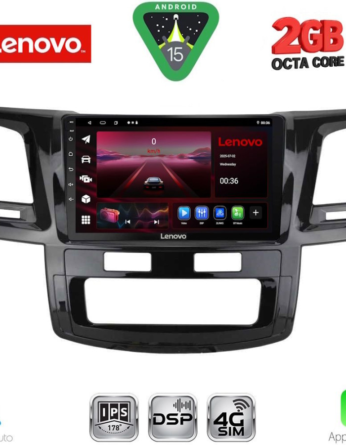 LENOVO LVF 5720_CPA (9inc) MULTIMEDIA TABLET for TOYOTA HILUX mod. 2005-2016