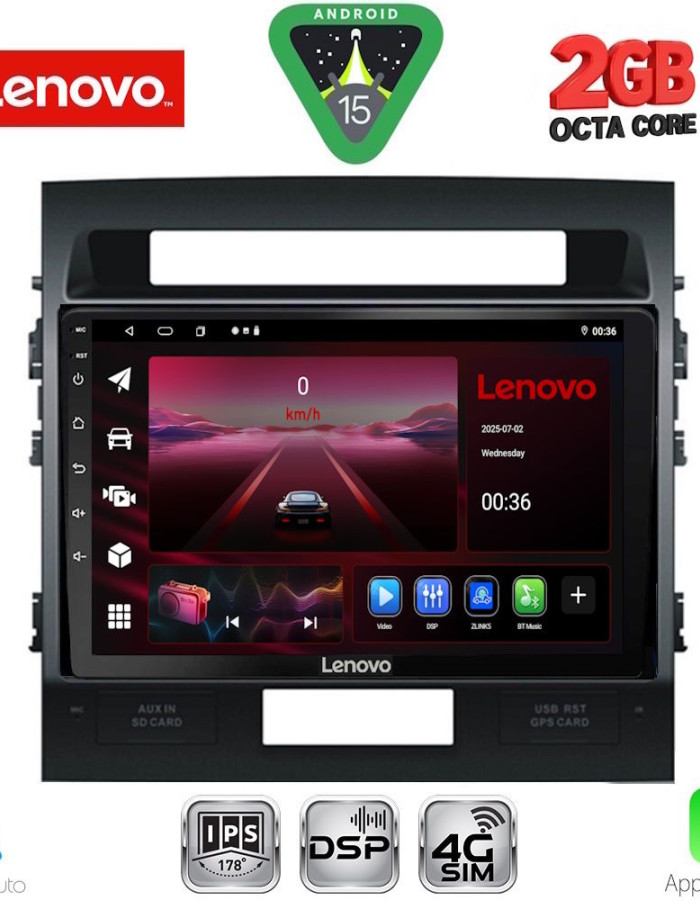 LENOVO LVF 5724_CPA (10inc) MULTIMEDIA TABLET for TOYOTA LAND CRUISER mod. 2008-2015