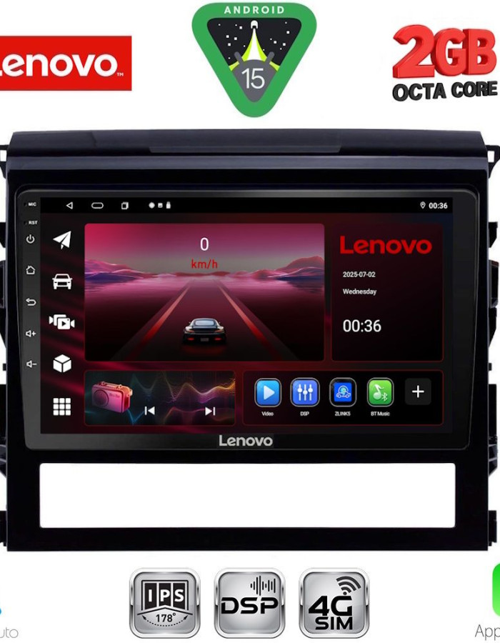 LENOVO LVF 5725_CPA (9inc) MULTIMEDIA TABLET for TOYOTA LANDCRUISER mod. 2016-2019
