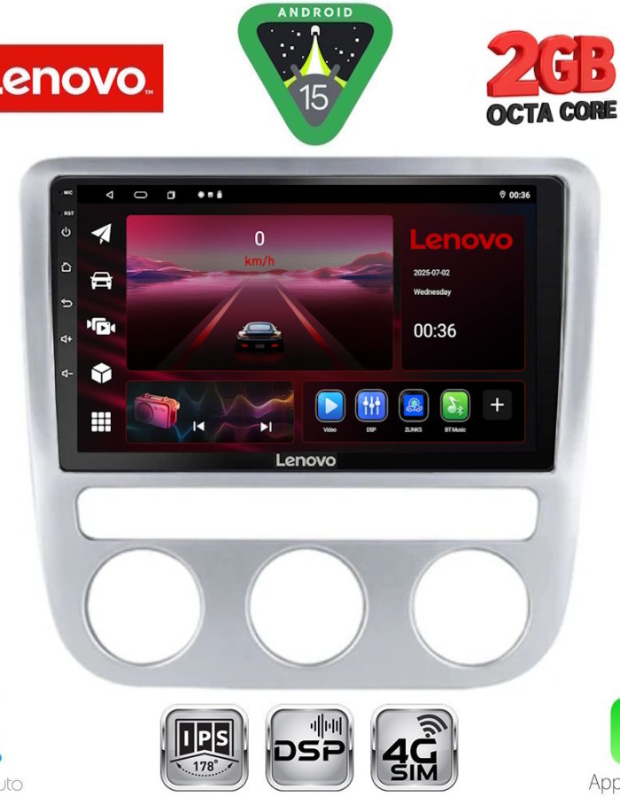 LENOVO LVF 5752_CPA CLIMA (9inc) MULTIMEDIA TABLET for VW EOS mod. 2006-2016 - SCIROCCO mod. 2008-2010