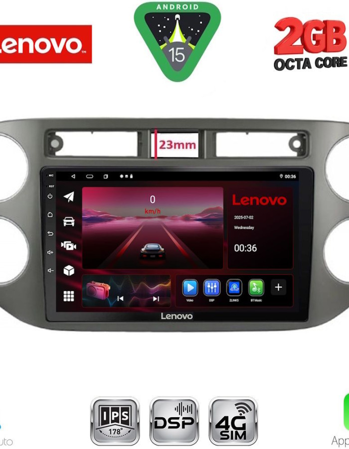 LENOVO LVF 5760GR_CPA (9inc) MULTIMEDIA TABLET for VW TIGUAN mod. 2011-2016 (GREY)