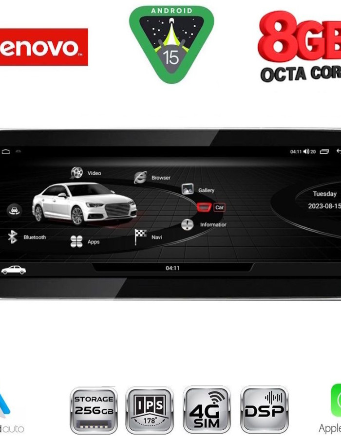 LENOVO LVK 28918_CPA RHD (10.33inc) MULTIMEDIA SYSTEM for AUDI A4-A5 mod. 2009-2016