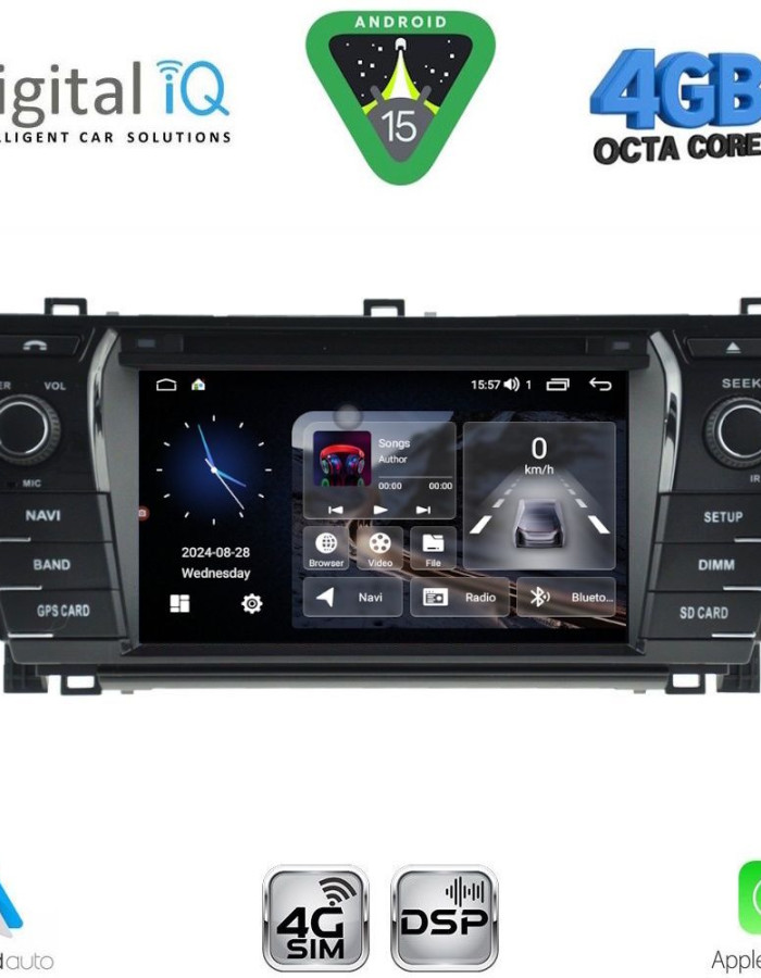 DIGITAL IQ MSG 412_CPA (7” DECK) MULTIMEDIA SYSTEM for TOYOTA COROLLA mod. 2013-2016