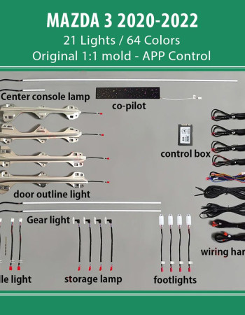 DIQ AMBIENT MAZDA 3 (BP) mod. 2019> (Digital iQ Ambient Light Mazda 3 (BP) mod. 2019> with 21 Lights)