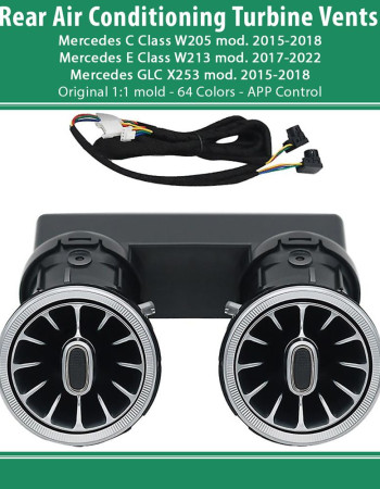 DIQ AMBIENT 8176 I - REAR AIRVENTS for BENZ C-GLC-E (Digital iQ Rear Turbine Air Vent Ambient Light Kit for MERCEDES C - GLC mod. 2015-2018 - E mod. 2017-2020)
