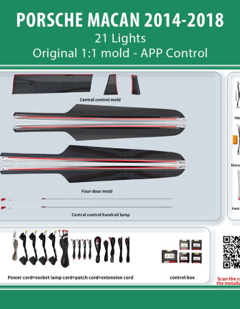 DIQ AMBIENT PORSCHE BSJ05L (Digital iQ Ambient Carbon Light for Porsche Macan mod. 2014-2018 with 21 Lights)