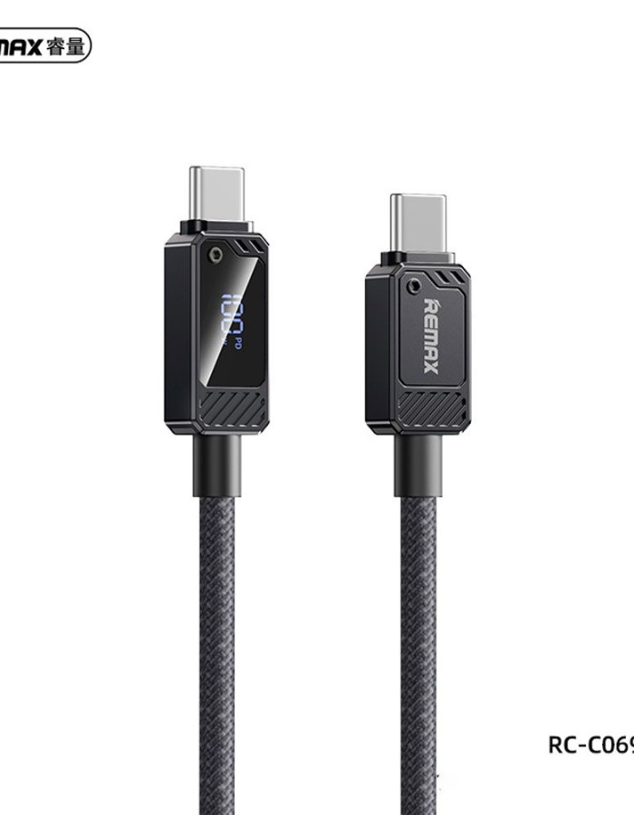 REMAX RC-C069 C-C Type-C to Type-C 100W Fast Charging Cable with Display