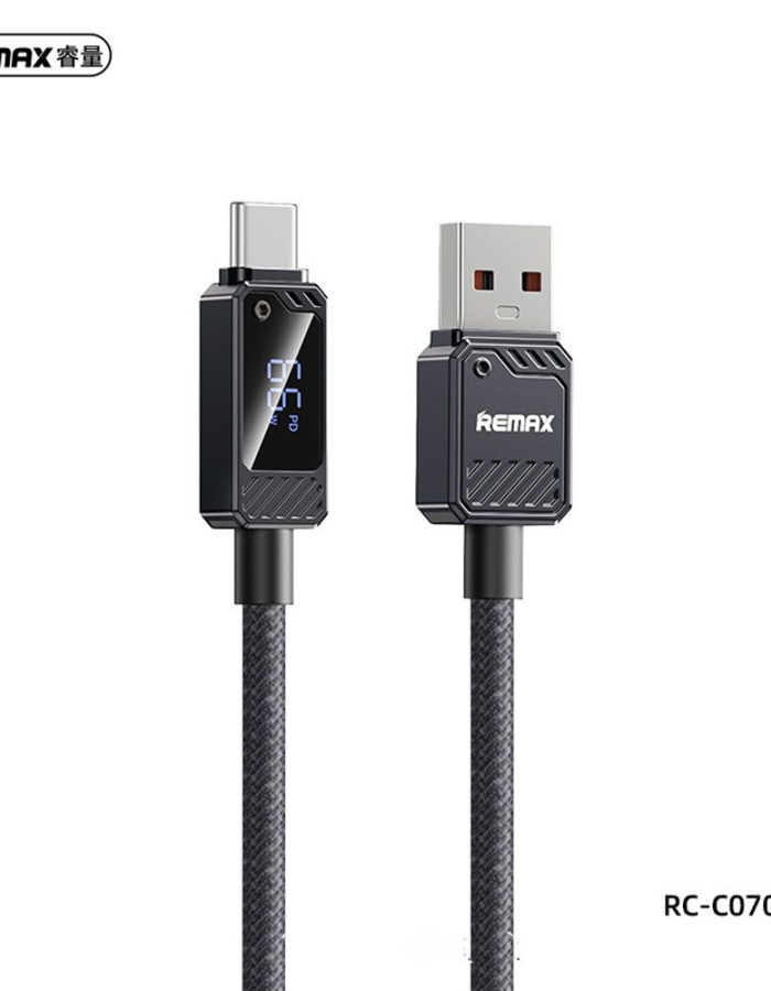 REMAX RC-C070_A-C USB-A to Type-C 66W Fast Charging Cable with Display