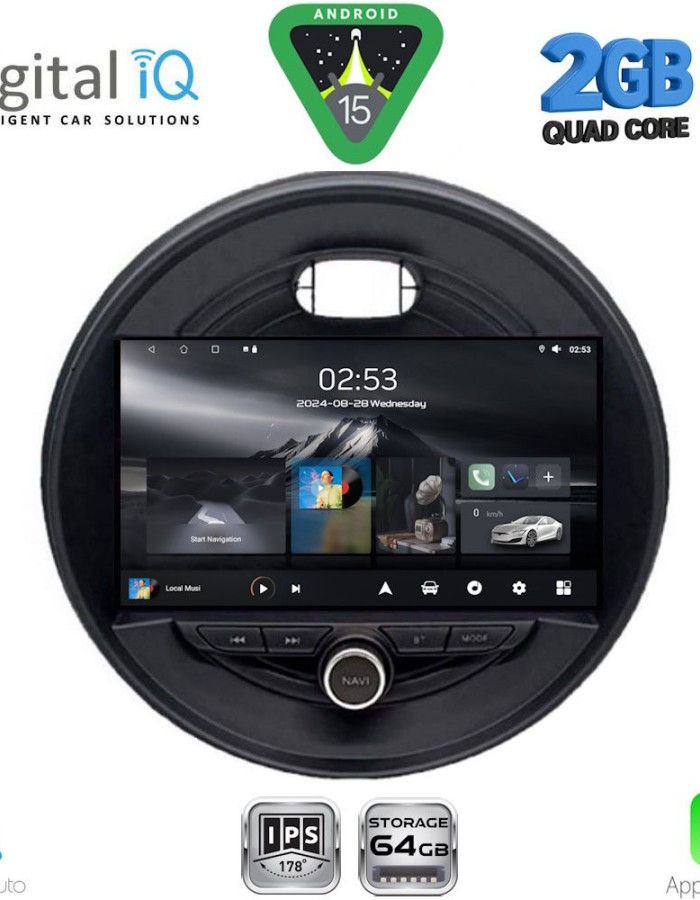 DIGITAL IQ RSD 1066_CPA (9inc) MULTIMEDIA TABLET for MINI COOPER (F55-56-F57) mod. 2015-2024 - CLUBMAN (F54) mod. 2015-2024 - ROADSTER (F59) mod. 2014- COUNTRYMAN (F60) mod. 2016-202