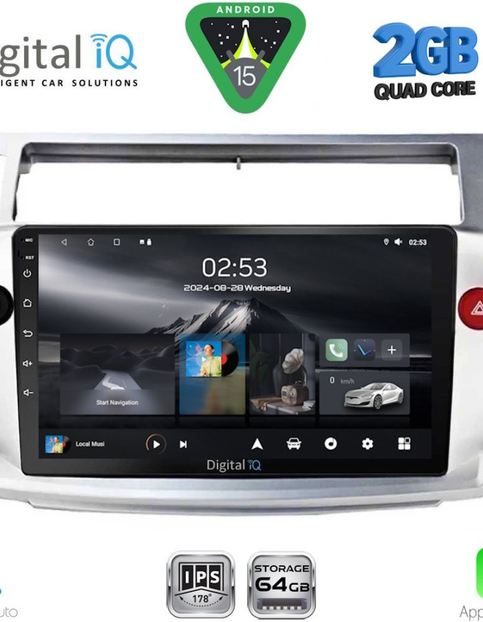 DIGITAL IQ RSD 1084SL_CPA (9inc) MULTIMEDIA TABLET for CITROEN C4  mod. 2004-2011 (SILVER)