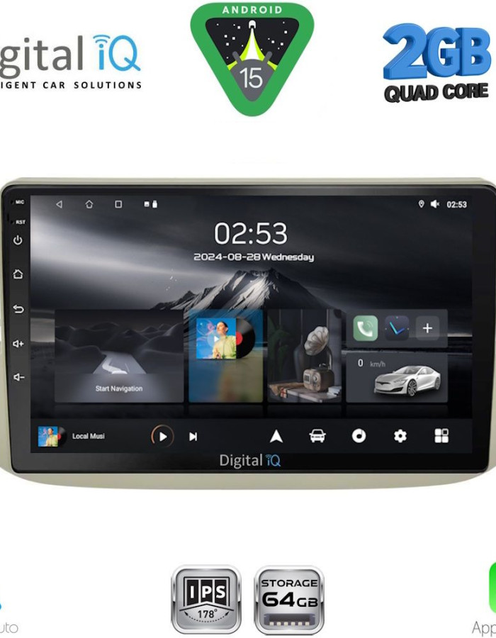 DIGITAL IQ RSD 1130BG_CPA (9inc) MULTIMEDIA TABLET for FIAT 500 mod. 2007-2015 (BEIGE)