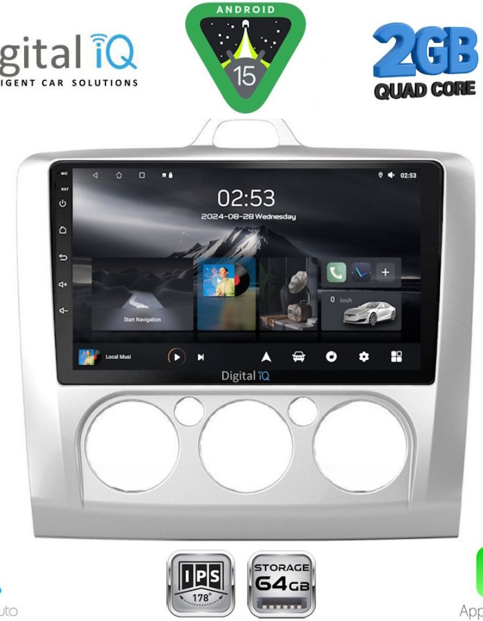 DIGITAL IQ RSD 1156SL_CPA A/C (9inc) MULTIMEDIA TABLET for FORD FOCUS mod. 2005-2012 (SILVER)