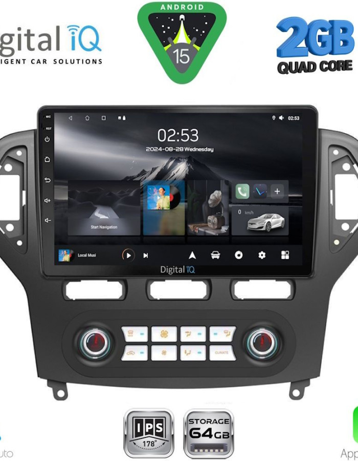 DIGITAL IQ RSD 1162_CPA CLIMA (10inc) MULTIMEDIA TABLET for FORD MONDEO mod. 2007-2011