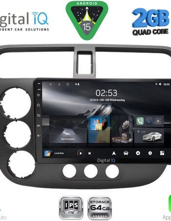 DIGITAL IQ RSD 1187_CPA (9inc) MULTIMEDIA TABLET for HONDA CIVIC 4D mod. 2001-2006