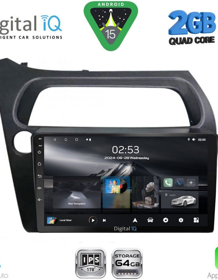 DIGITAL IQ RSD 1189_CPA (9inc) MULTIMEDIA TABLET for HONDA CIVIC 3D-5D mod. 2006-2012