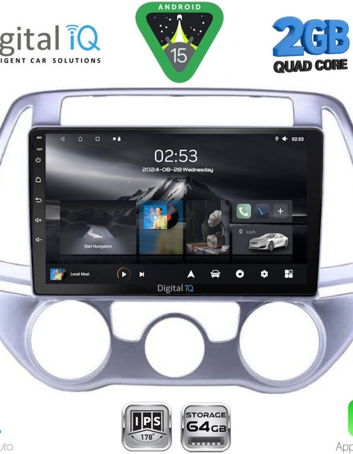 DIGITAL IQ RSD 1227_CPA A/C (9inc) MULTIMEDIA TABLET for HYUNDAI i20 mod. 2008-2012