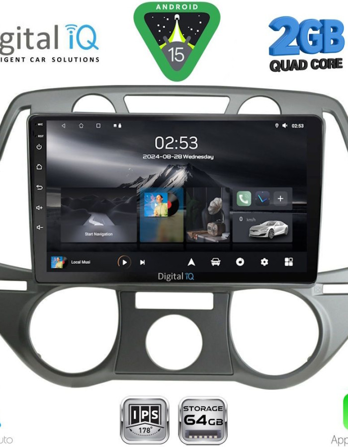 DIGITAL IQ RSD 1228_CPA A/C (9inc) MULTIMEDIA TABLET for HYUNDAI i20 mod. 2008-2012