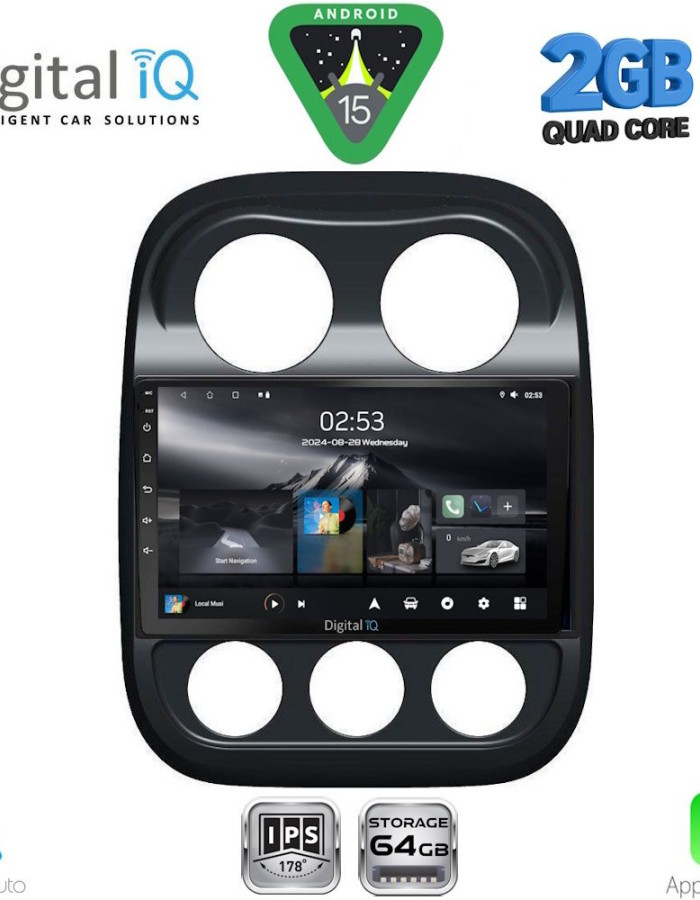 DIGITAL IQ RSD 1277_CPA (10inc) MULTIMEDIA TABLET for JEEP COMPASS - PATRIOT  mod. 2007-2016