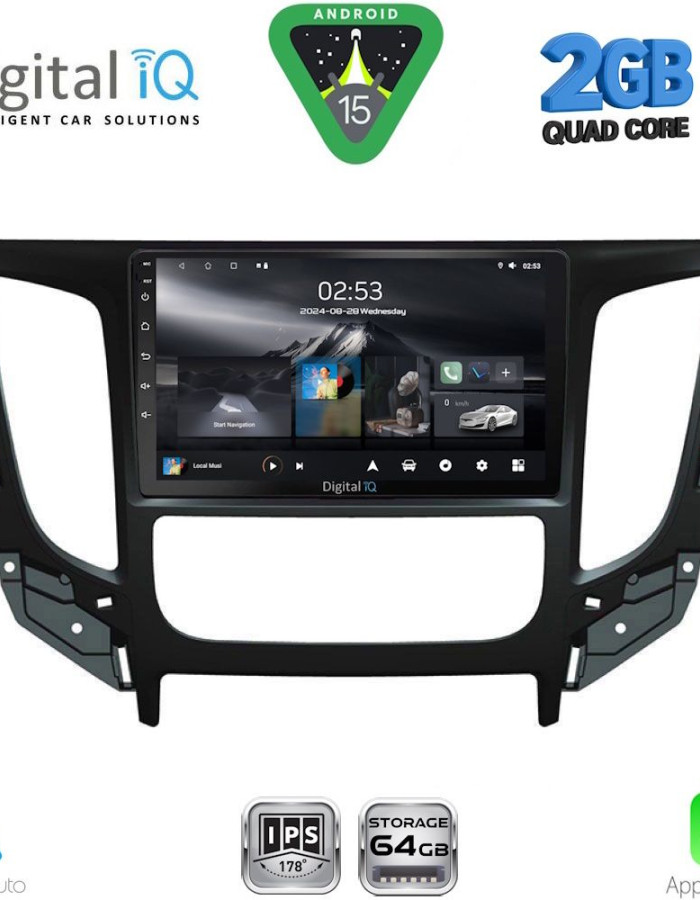 DIGITAL IQ RSD 1437_CPA CLIMA (9inc) MULTIMEDIA TABLET for MITSUBISHI L200 mod. 2015-2019 with CLIMA