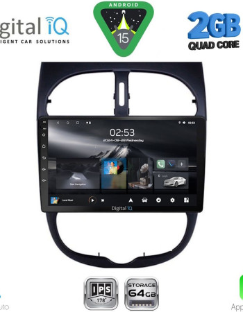DIGITAL IQ RSD 1506_CPA (9inc) MULTIMEDIA TABLET for PEUGEOT 206 mod. 1998-2006