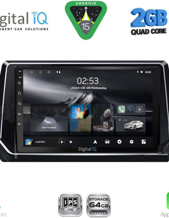 DIGITAL IQ RSD 1509_CPA (9inc) MULTIMEDIA TABLET for PEUGEOT 208 - 2008 mod. 2021-2026