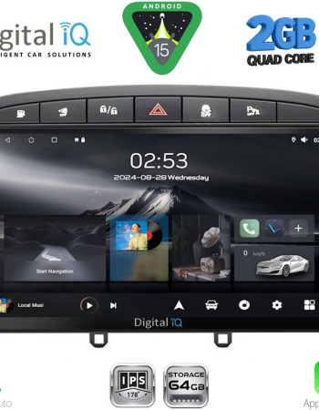 DIGITAL IQ RSD 1513BL_CPA (9inc) MULTIMEDIA TABLET for PEUGEOT 308 mod. 2007-2012 - RCZ mod.2009-2015 (BLACK)