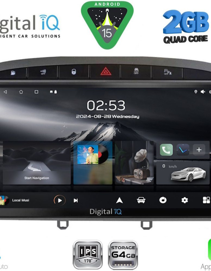 DIGITAL IQ RSD 1513GR_CPA (9inc) MULTIMEDIA TABLET for PEUGEOT 308 mod.2007-2012 - RCZ mod.2009-2015 (GREY)